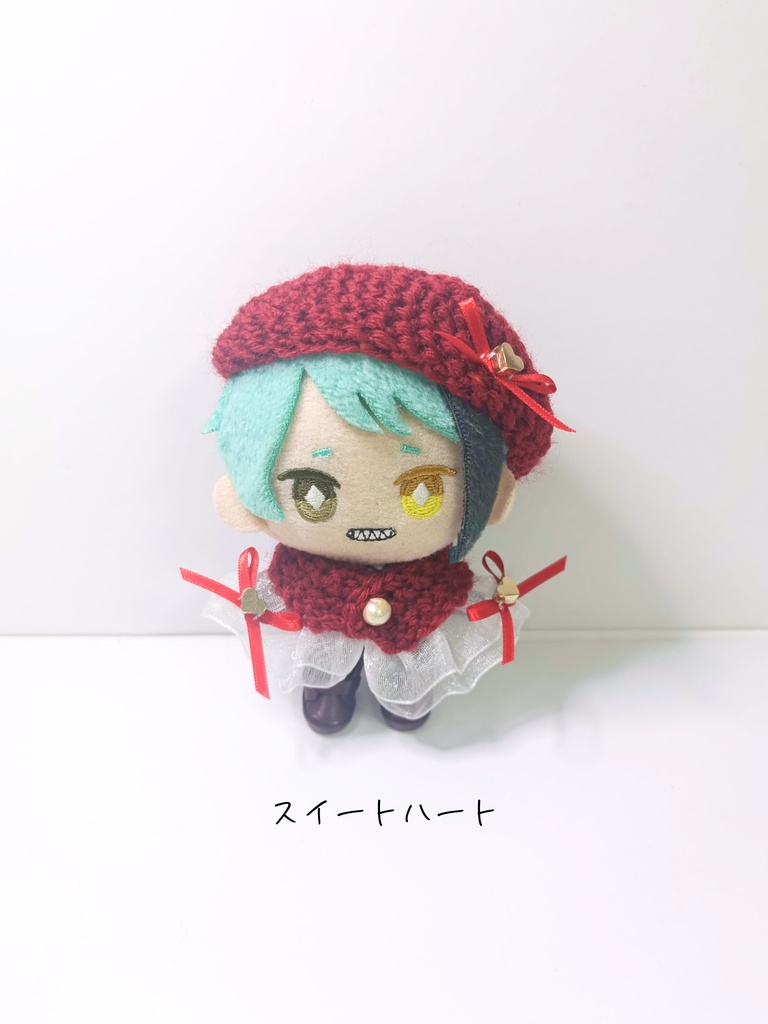 10cmぬい服 バレンタインケープ&ベレーセット