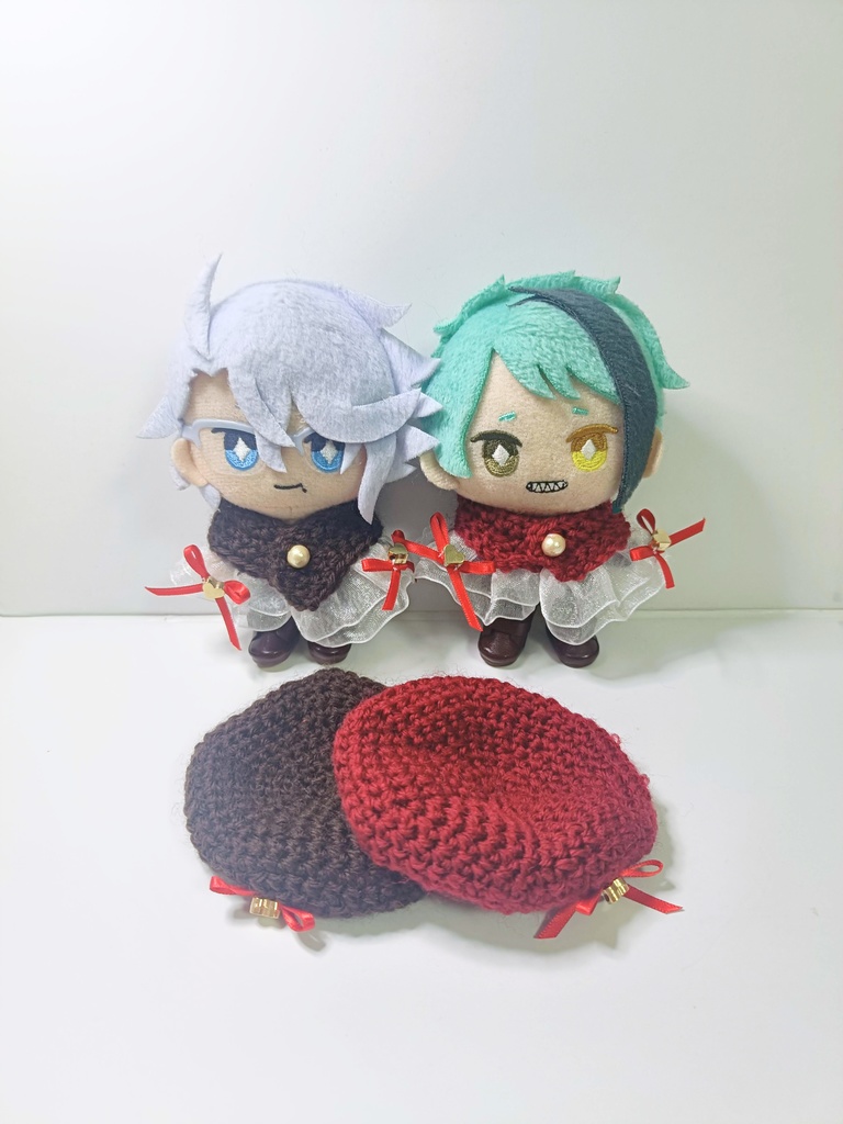 10cmぬい服 バレンタインケープ&ベレーセット