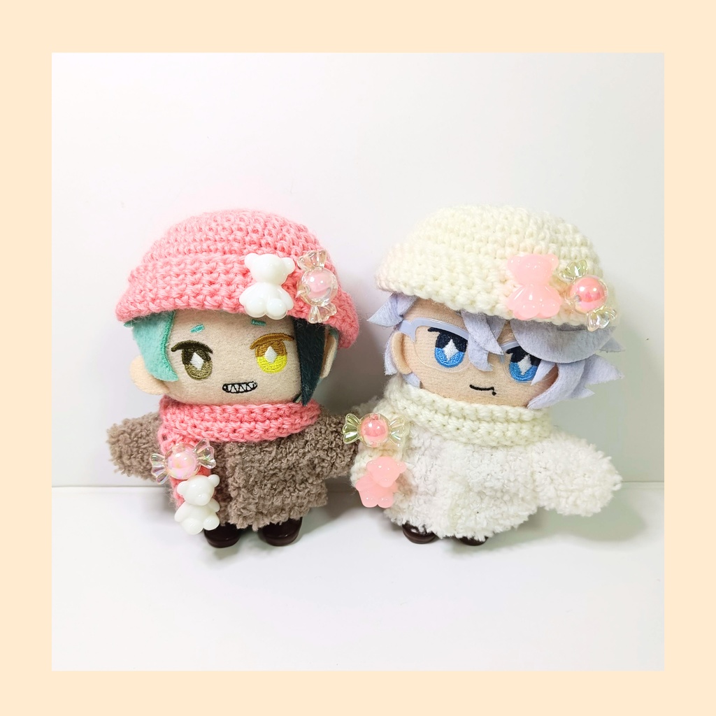 10cmぬい服 グミベアーニット帽＆マフラーセット