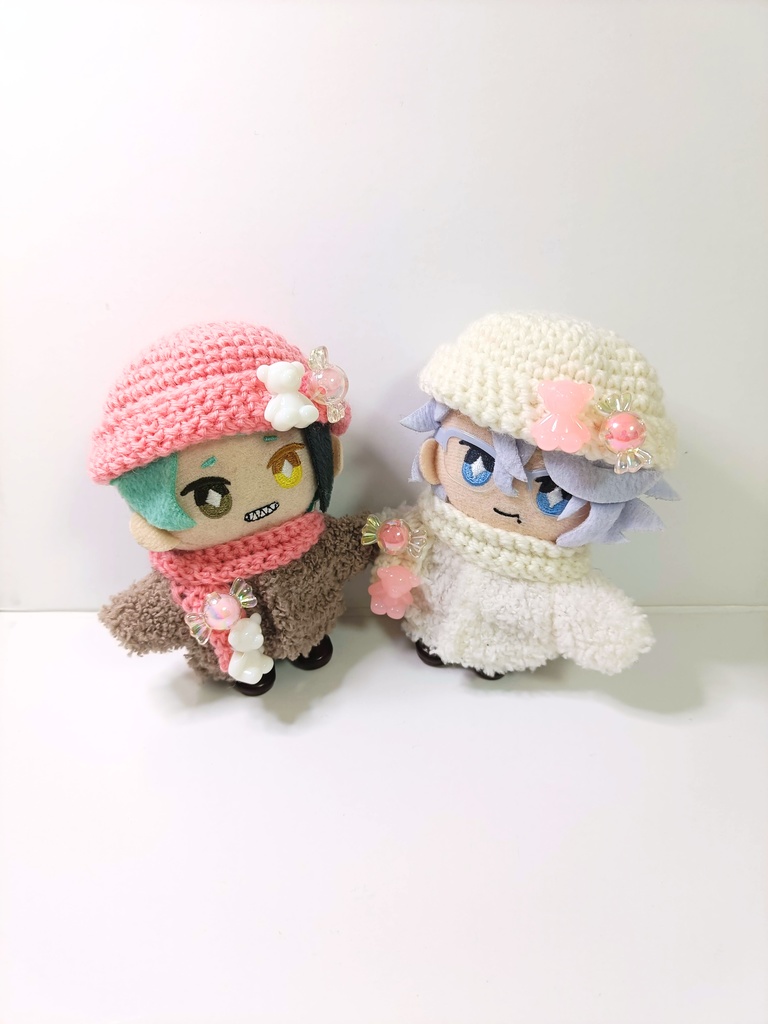 10cmぬい服 グミベアーニット帽&マフラーセット