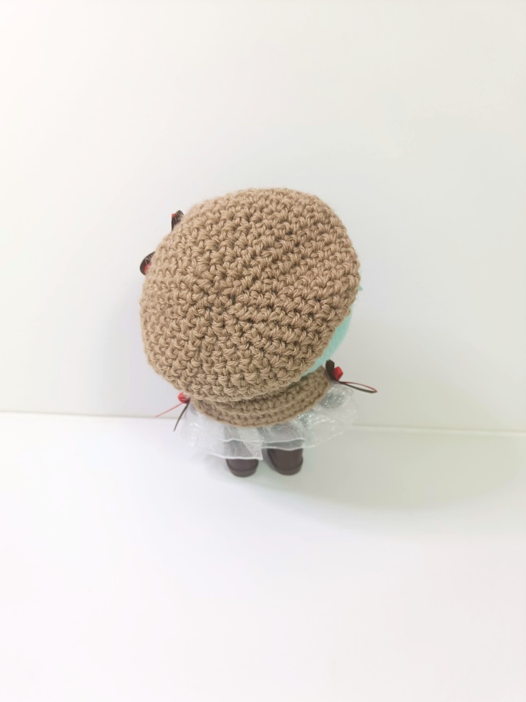 10cmぬい服 バレンタインケープ&ベレーセット-double ribbon-