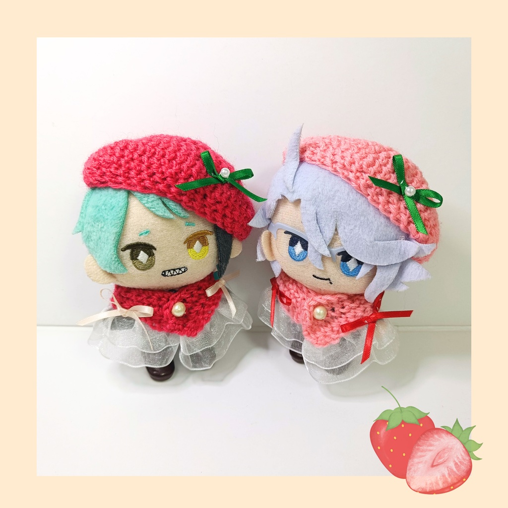 10cmぬい服 ストロベリーケープ＆ベレーセット