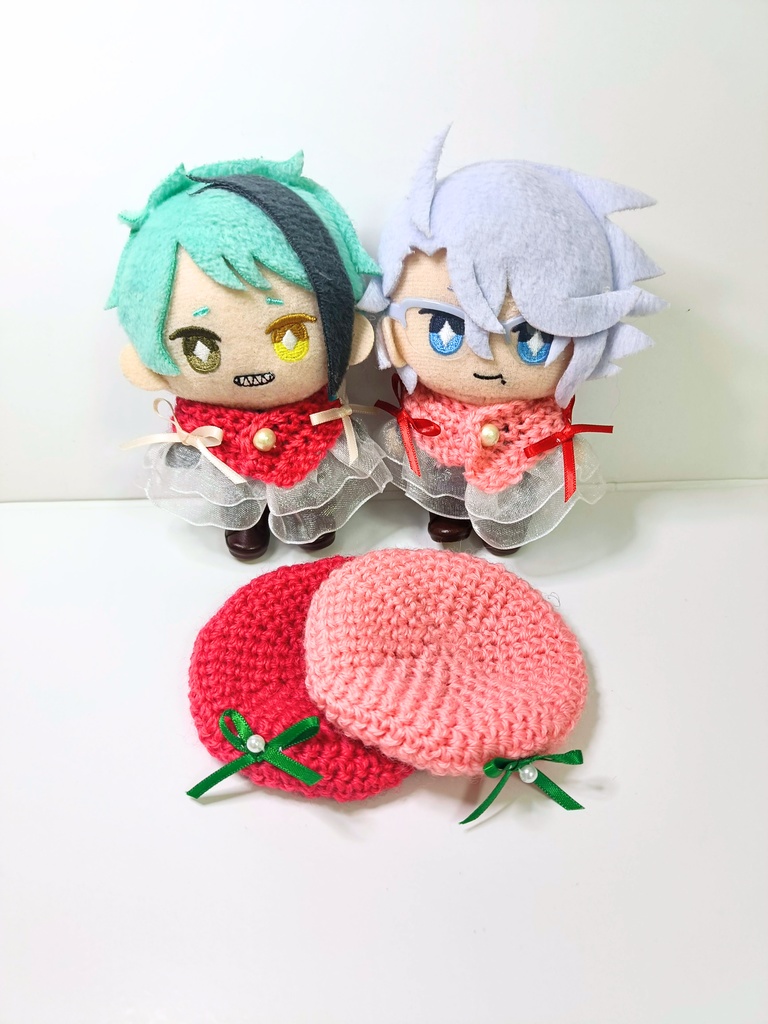 10cmぬい服 ストロベリーケープ&ベレーセット