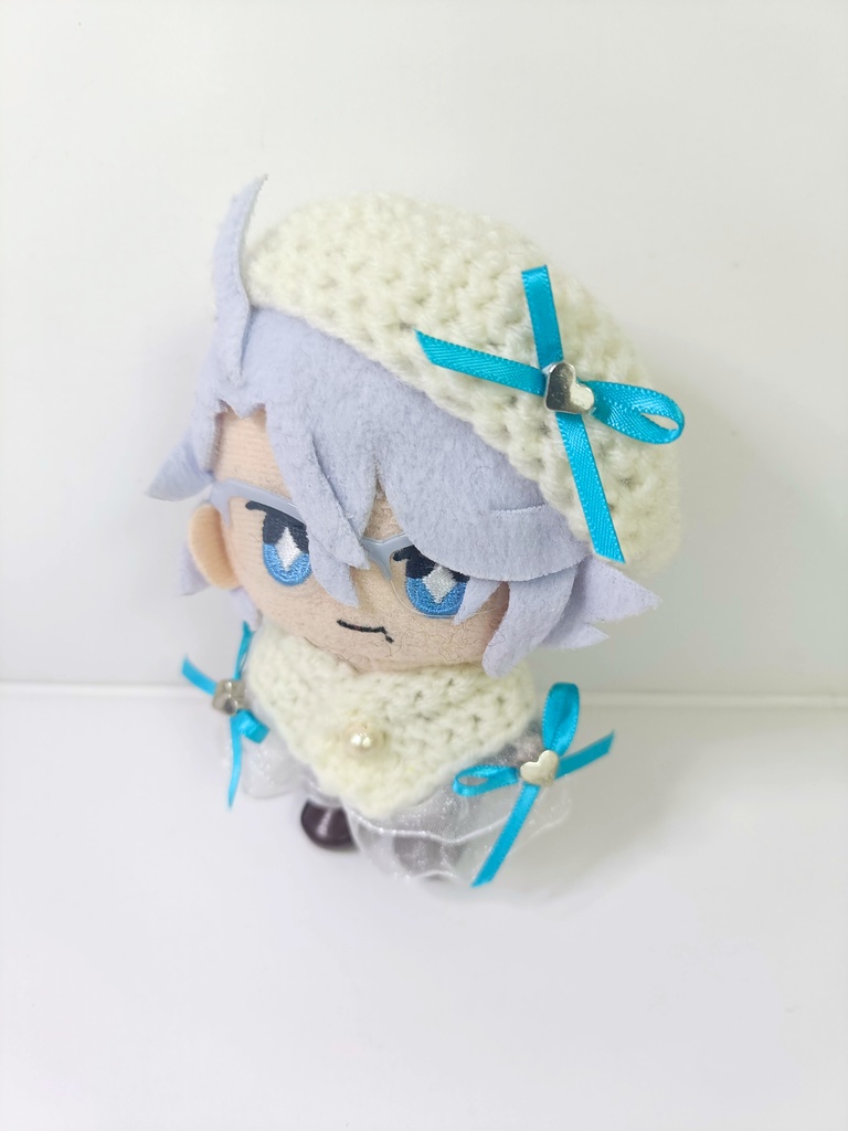 10cmぬい服 ホワイトデーケープ&ベレーセット