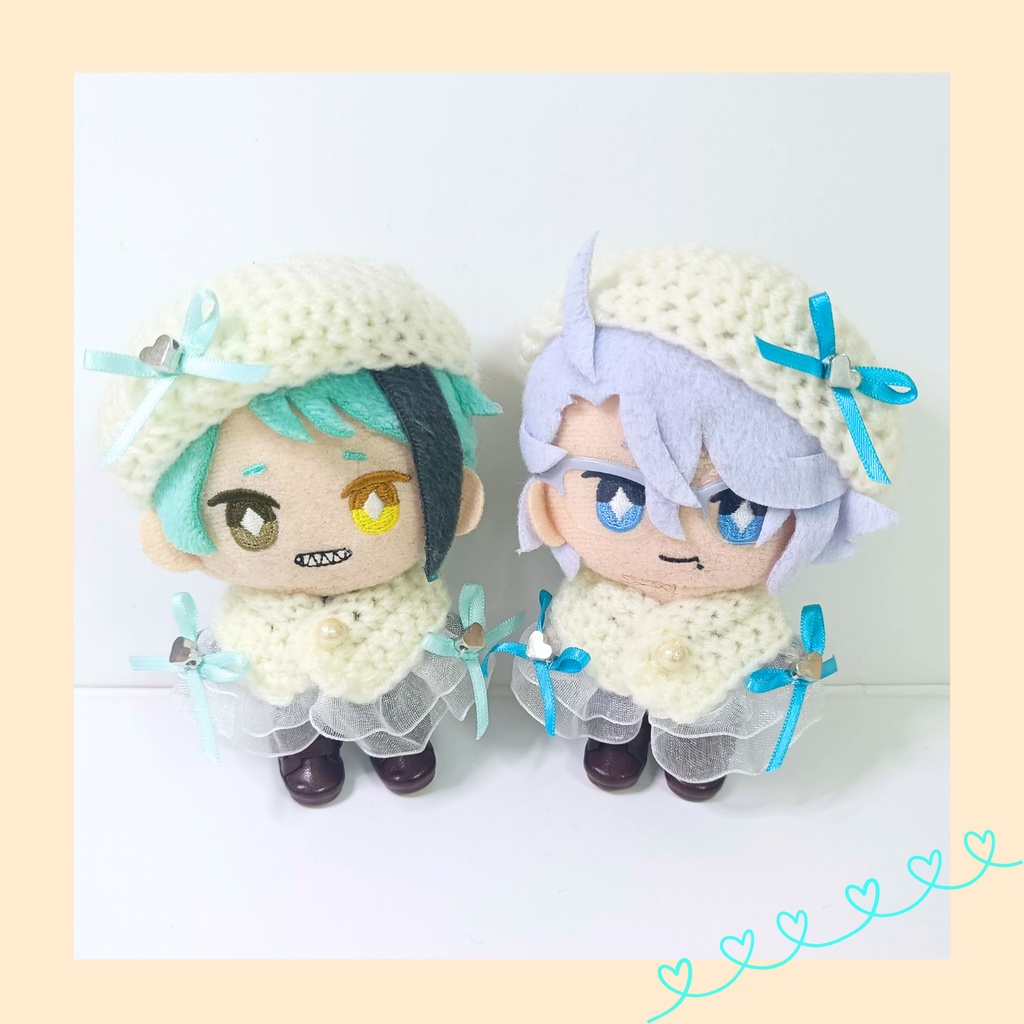 10cmぬい服 ホワイトデーケープ&ベレーセット