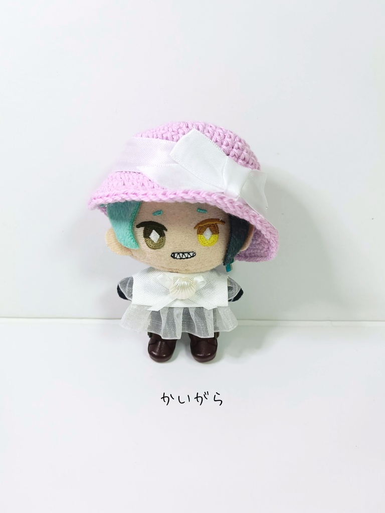 ぬい服10cm ひらひらマリンセット(ハット&フリルブラウス)