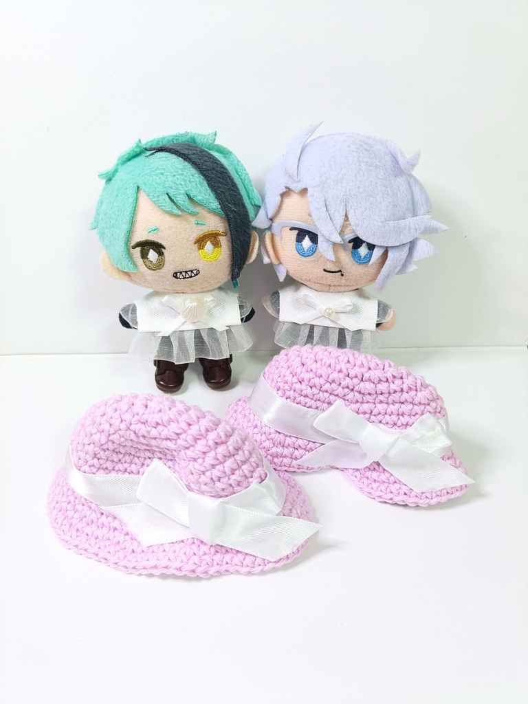 ぬい服10cm ひらひらマリンセット(ハット&フリルブラウス)