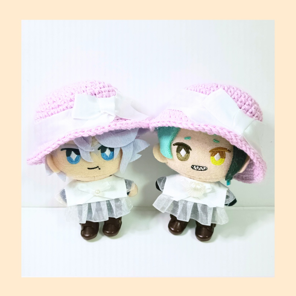 ぬい服10cm ひらひらマリンセット（ハット＆フリルブラウス）