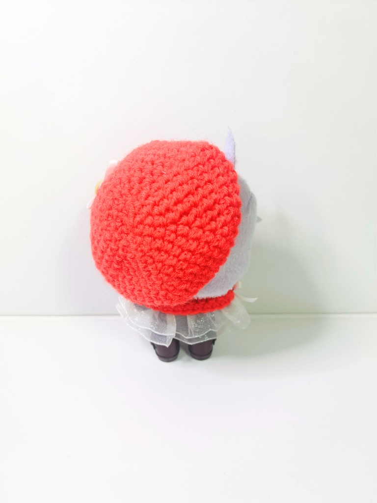 10cmぬい服 紅白!大きめ鈴ケープ&ベレーセット