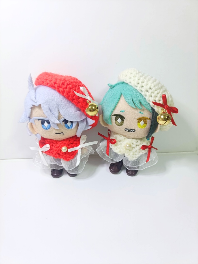 10cmぬい服 紅白!大きめ鈴ケープ&ベレーセット