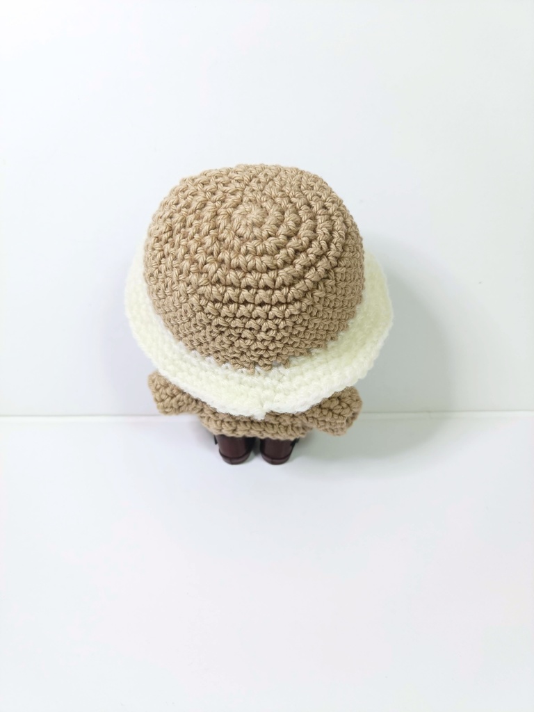 10cmぬい服 モカカラーセット(カーディガン&ハット)