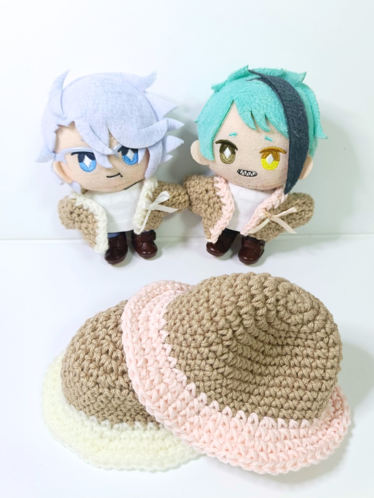 10cmぬい服 モカカラーセット(カーディガン&ハット)