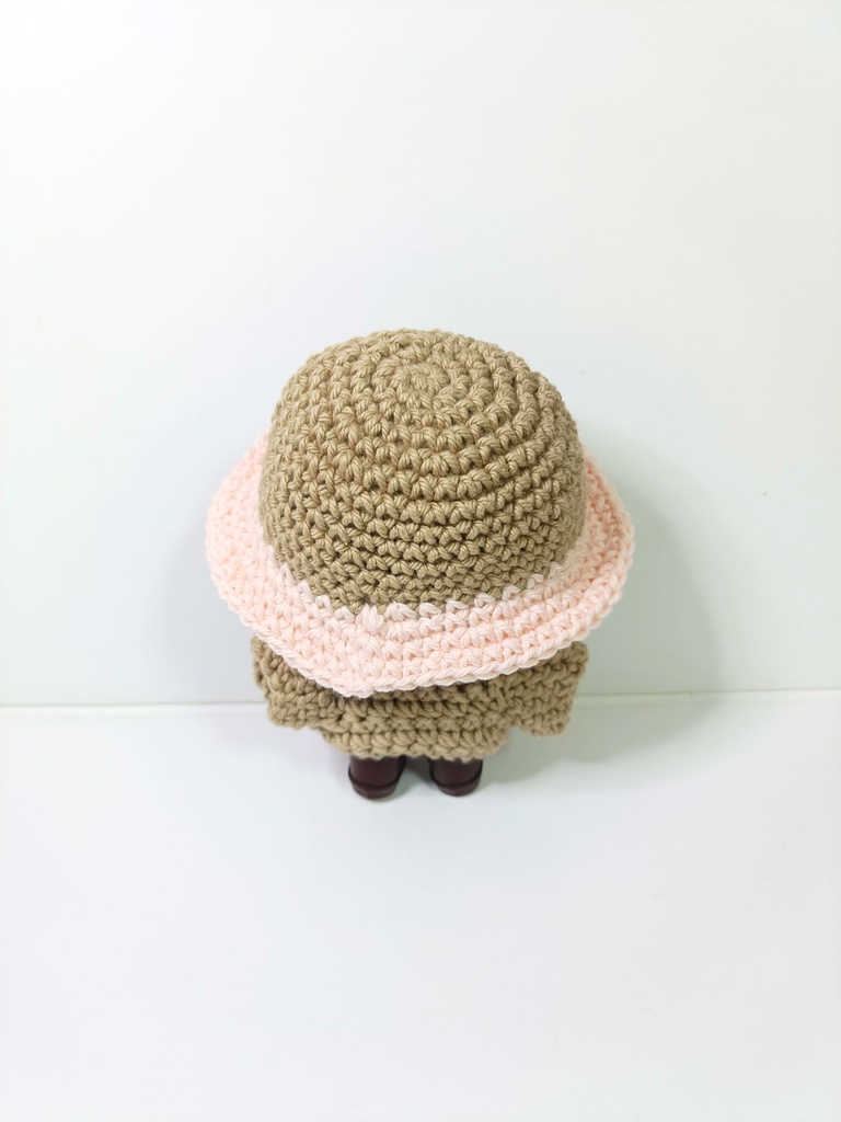 10cmぬい服 モカカラーセット(カーディガン&ハット)