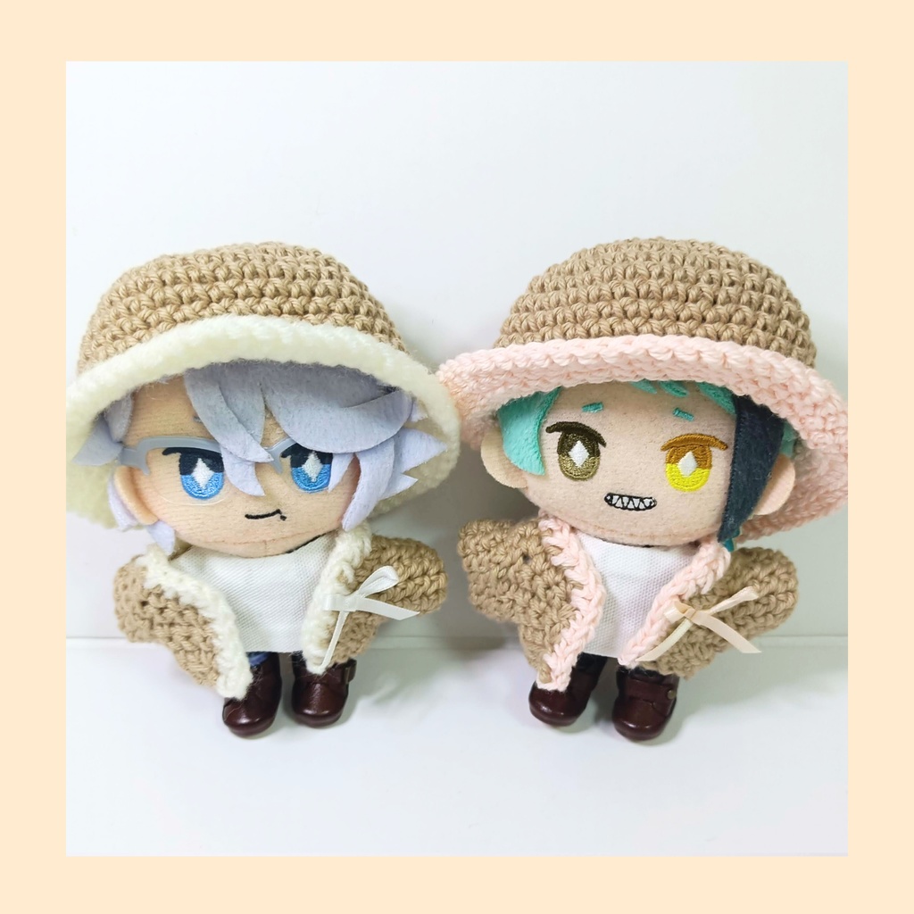 10cmぬい服 モカカラーセット（カーディガン＆ハット）