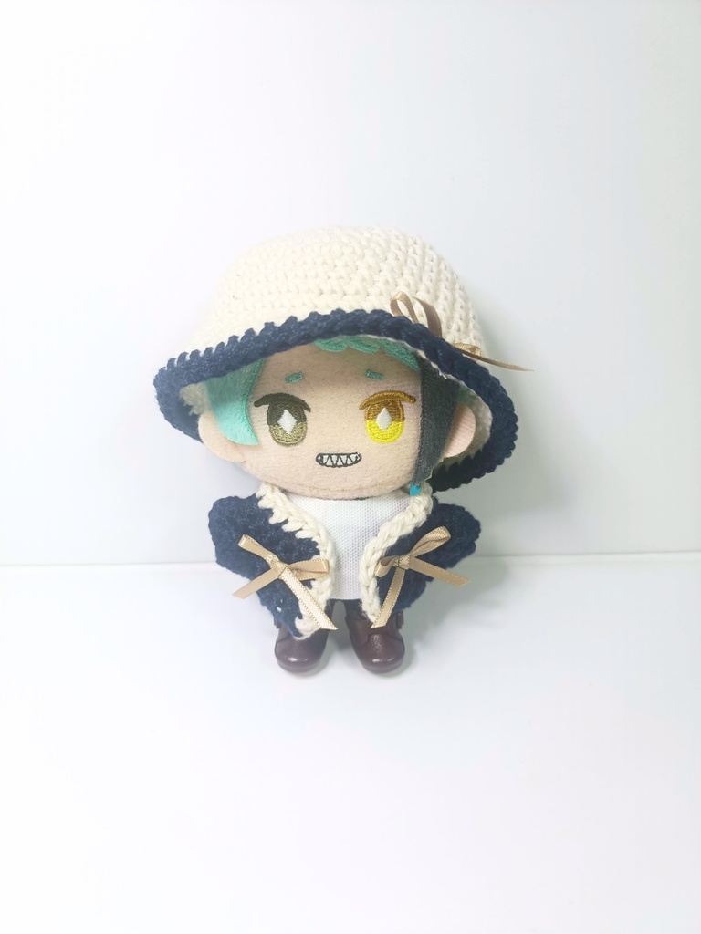 10cmぬい服 おリボンカーデセット(カーディガン&ハット)