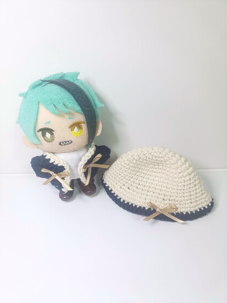 10cmぬい服 おリボンカーデセット(カーディガン&ハット)