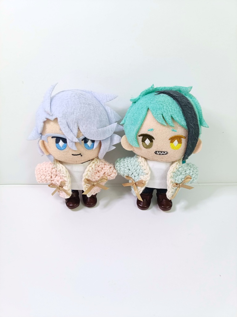 10cmぬい服 おリボンカーデセット~ pink&blue ~(カーディガン&ハット)