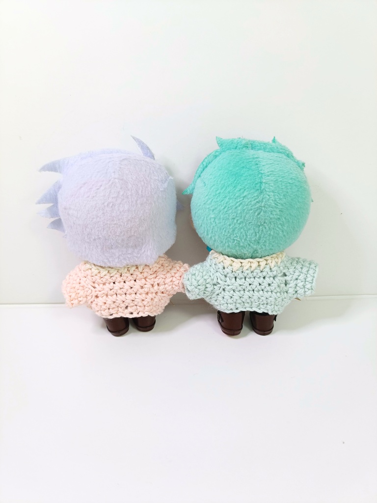 10cmぬい服 おリボンカーデセット~ pink&blue ~(カーディガン&ハット)