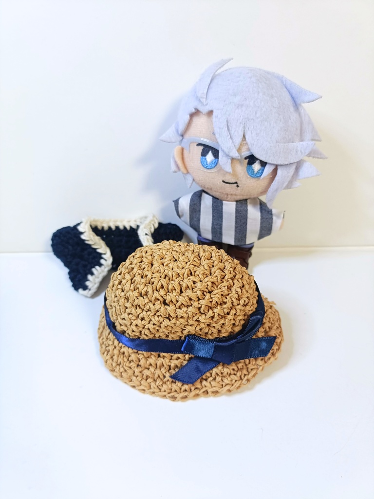 10cmぬい服 ストライプ!春夏制覇セット(トップス&カーディガン&ハット)