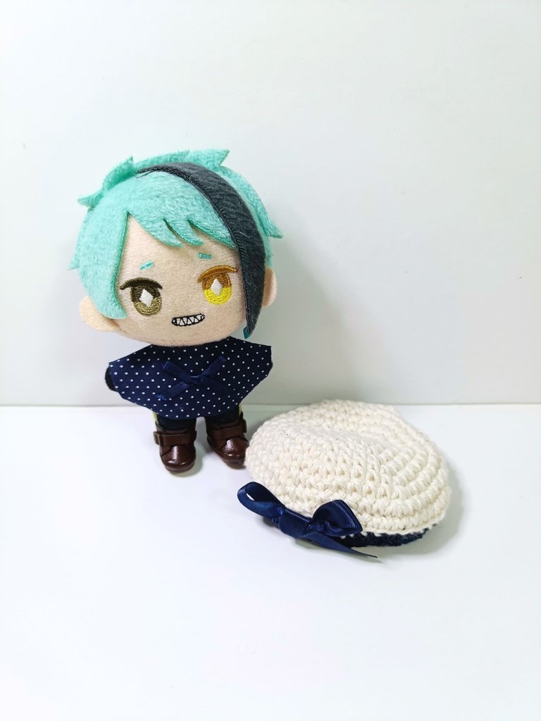 10cmぬい服 ポルカドット!お上品ベレーセット(トップス&ベレー)