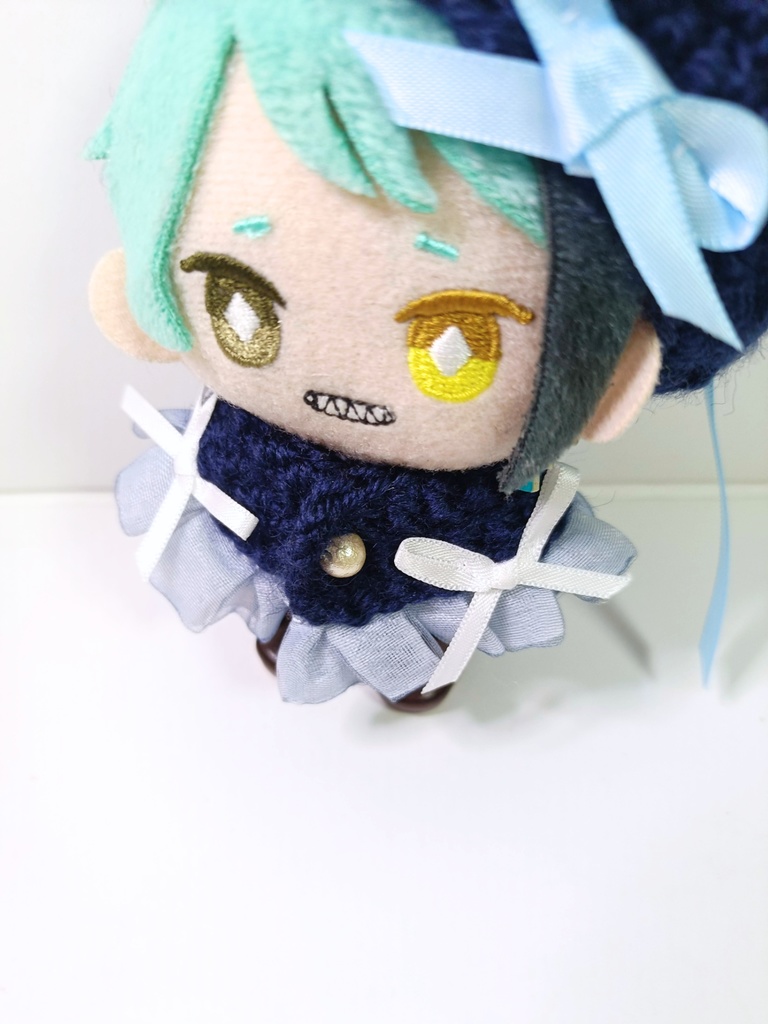 10cmぬい服 シフォンプリーツケープ&ベレーセット-navy-