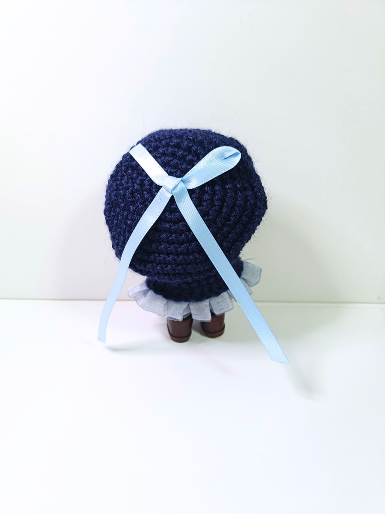 10cmぬい服 シフォンプリーツケープ&ベレーセット-navy-