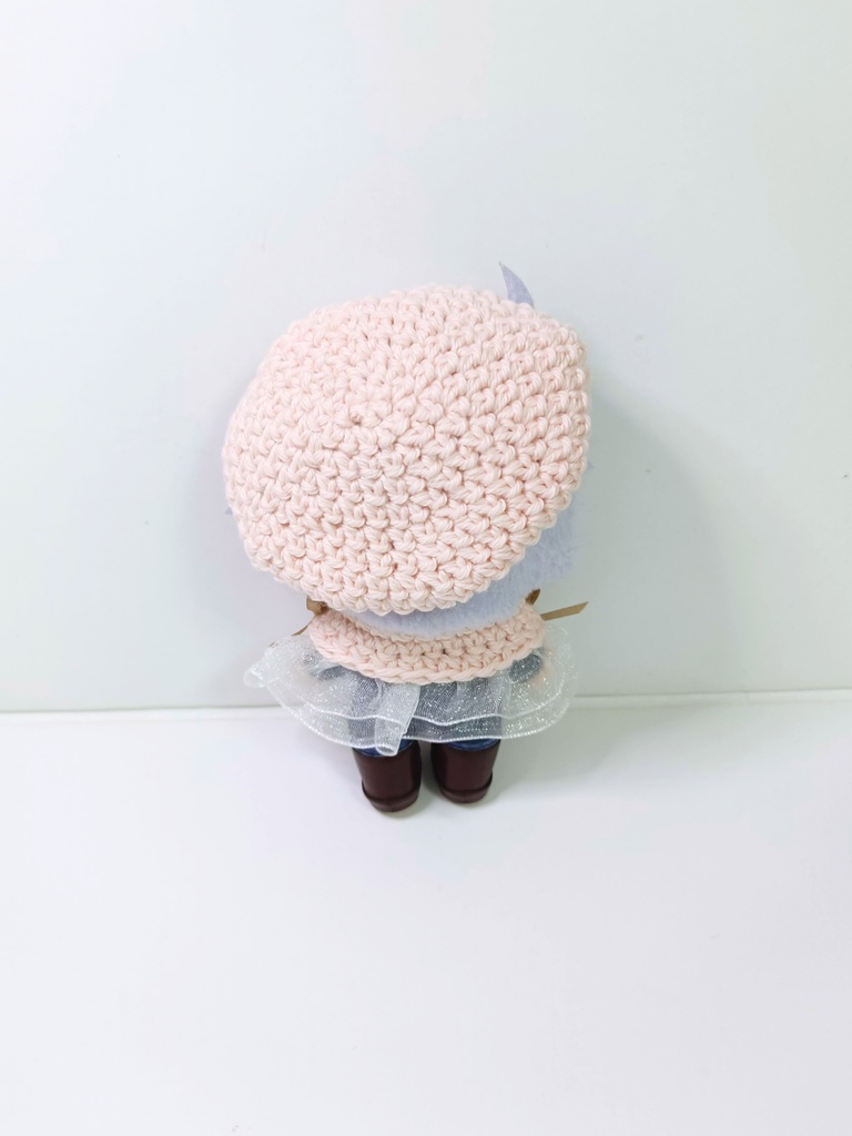 10cmぬい服 パステルフラワーケープ&ベレーセット