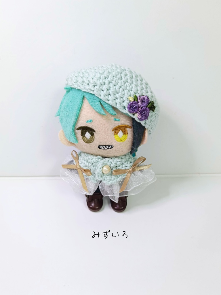 10cmぬい服 パステルフラワーケープ&ベレーセット