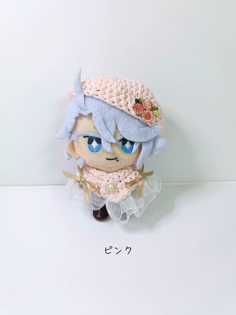 10cmぬい服 パステルフラワーケープ&ベレーセット