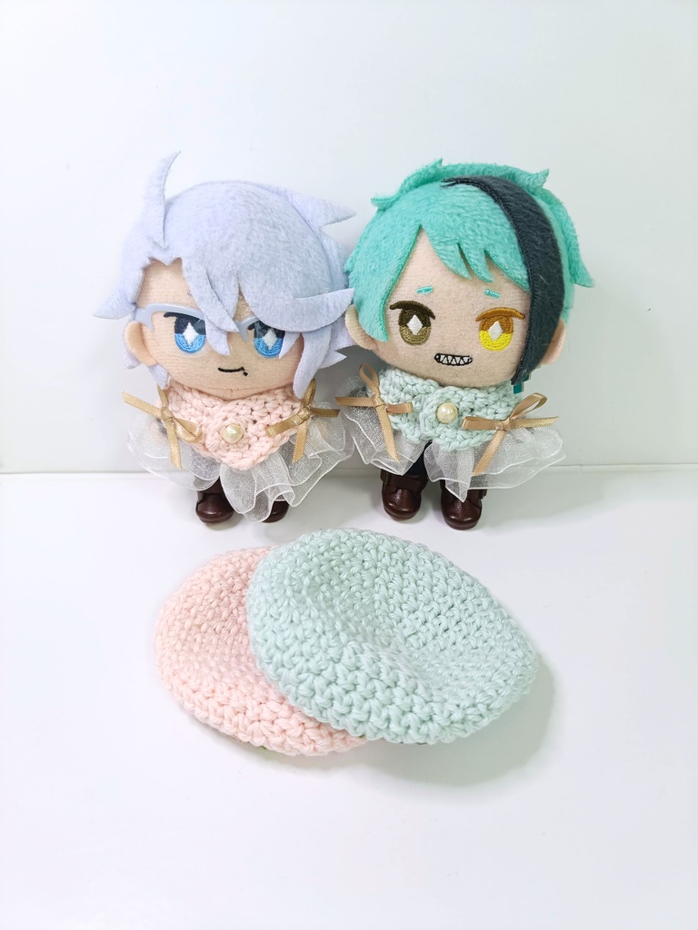 10cmぬい服 パステルフラワーケープ&ベレーセット