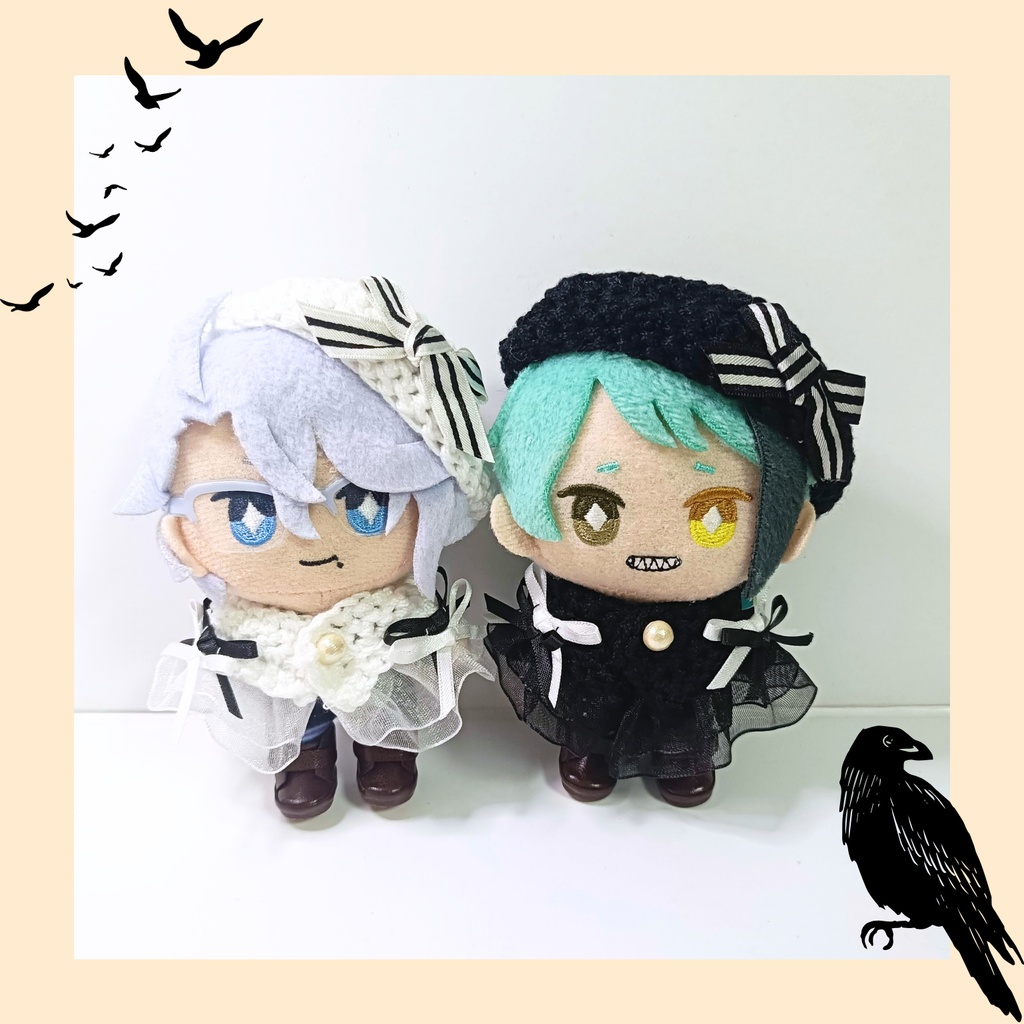 10cmぬい服 ストライプリボンケープ＆ベレーセット