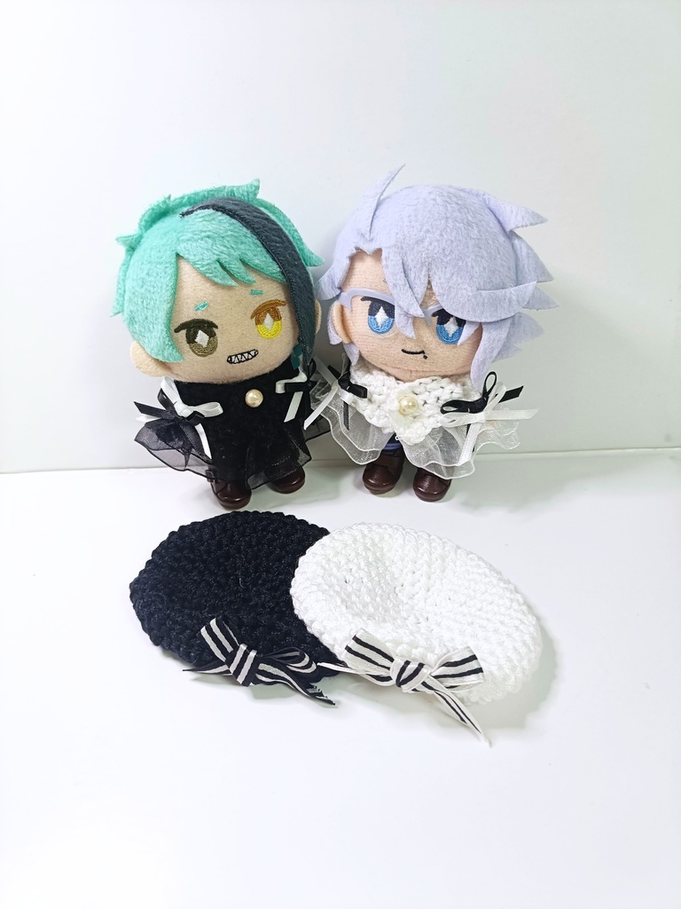 10cmぬい服 ストライプリボンケープ&ベレーセット