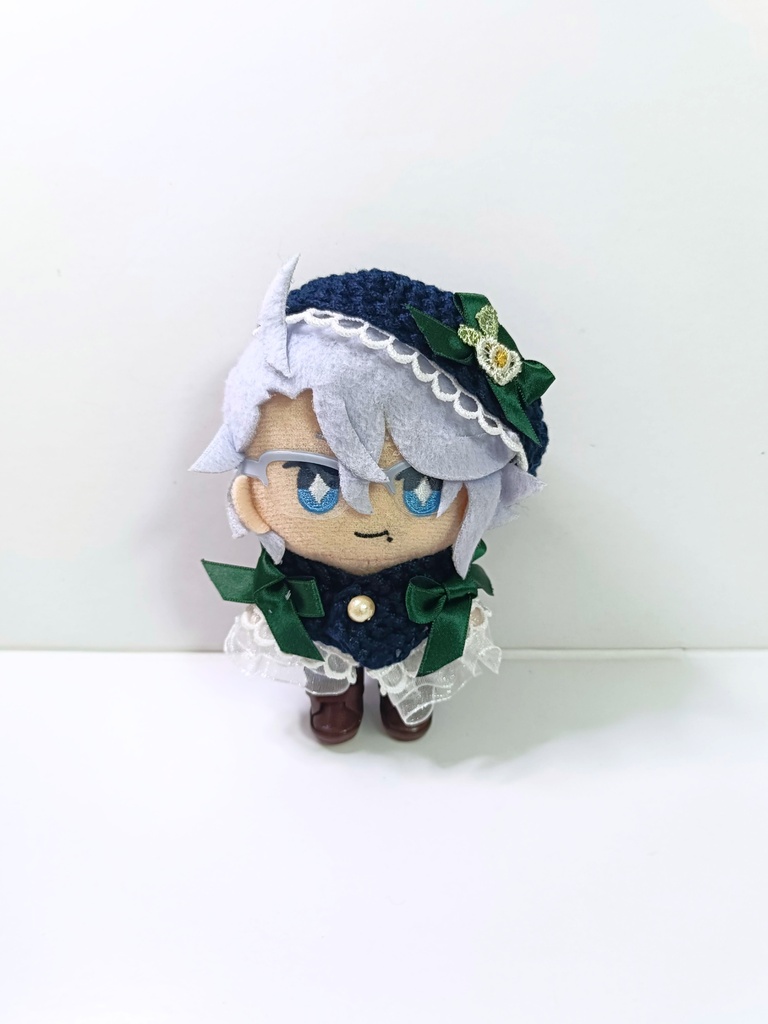 10cmぬい服 ホワイトレースケープ&ベレーセット