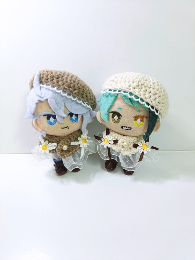 10cmぬい服 ナチュラルフラワーケープ&ベレーセット