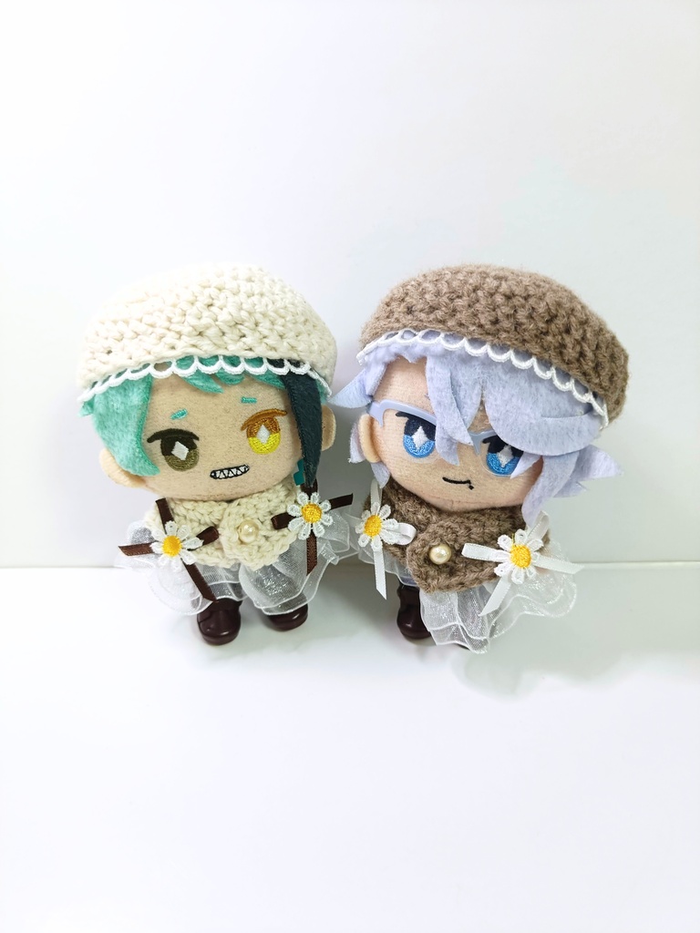 10cmぬい服 ナチュラルフラワーケープ&ベレーセット