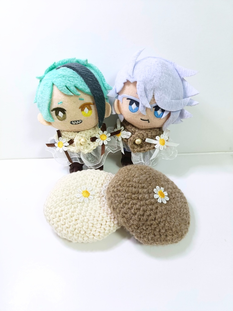 10cmぬい服 ナチュラルフラワーケープ&ベレーセット