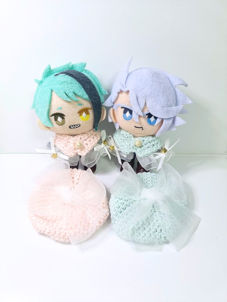 10cmぬい服 猫耳風オーガンジースターケープ&ベレー