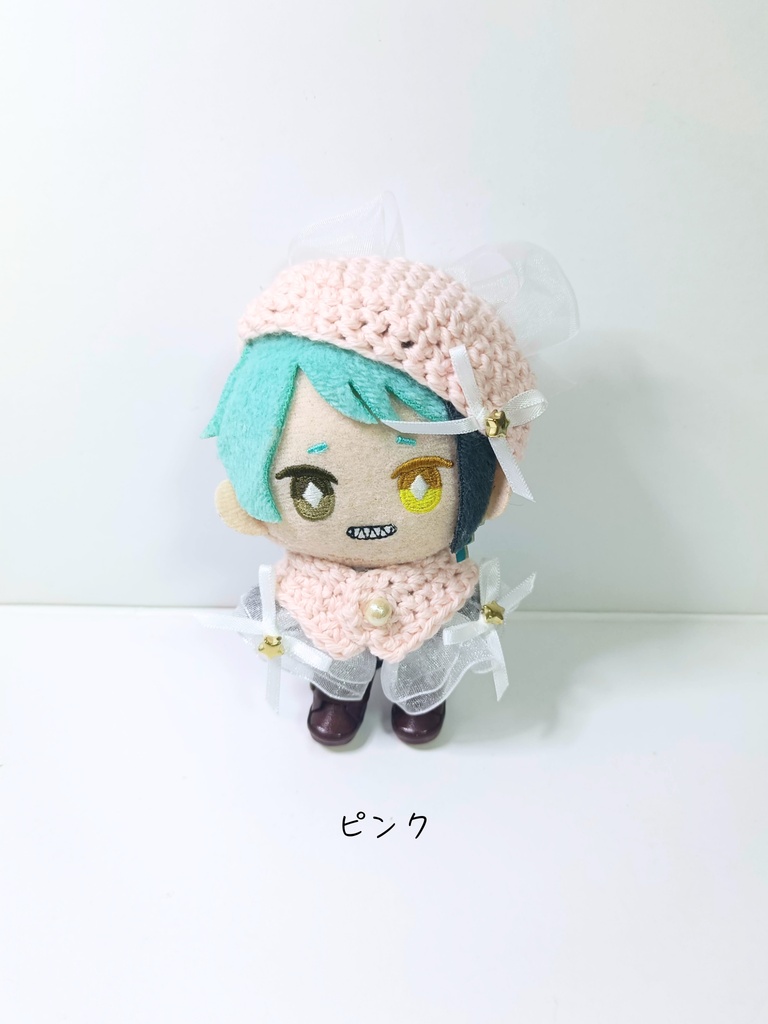 10cmぬい服 猫耳風オーガンジースターケープ&ベレー