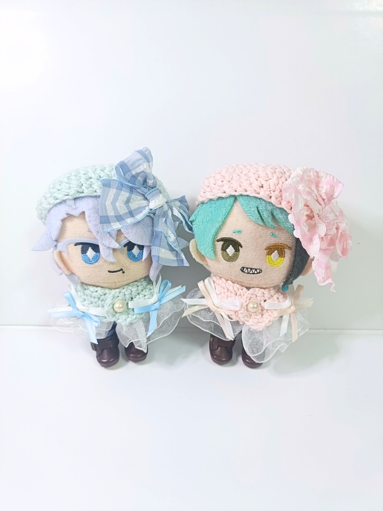 10cmぬい服 フリルリボンケープ&ベレー