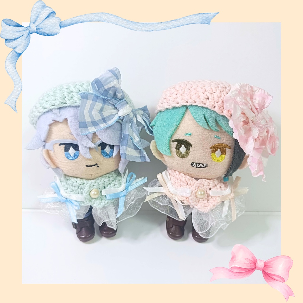 10cmぬい服 フリルリボンケープ＆ベレー