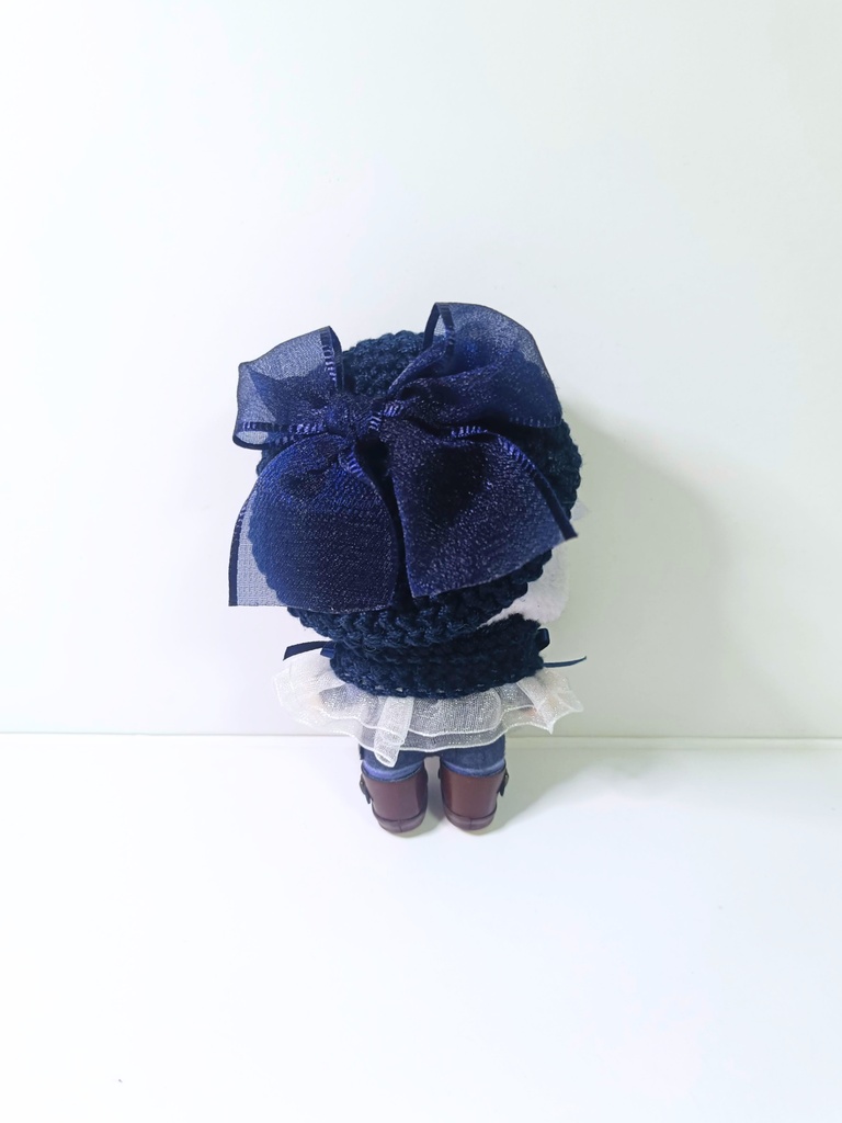 10cmぬい服 シンプルリボンケープ&ベレー