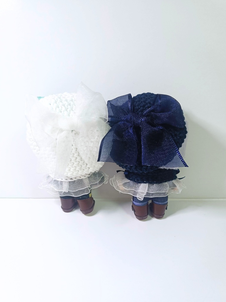 10cmぬい服 シンプルリボンケープ&ベレー