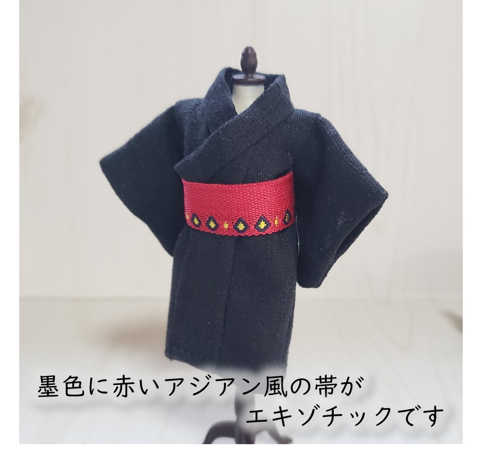 ねんどーる着用可✨アジアン帯がカッコいい着物👘