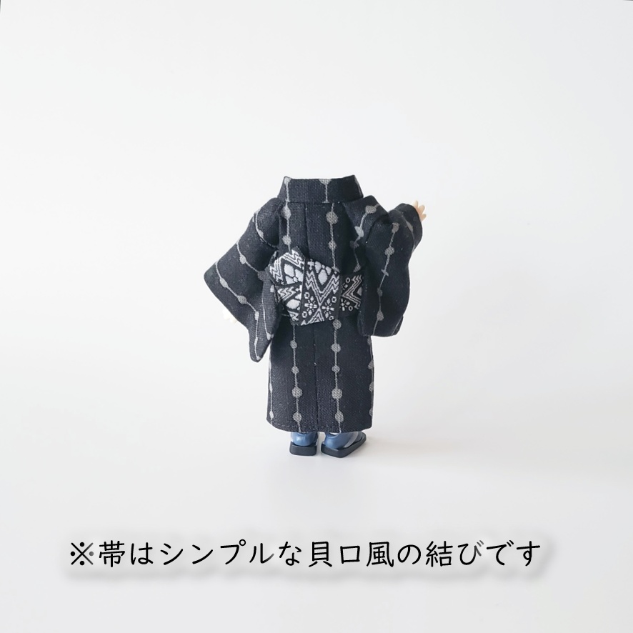 ねんどーる着用可💗変わり縦縞の浴衣と伝統文様の帯シリーズ👘