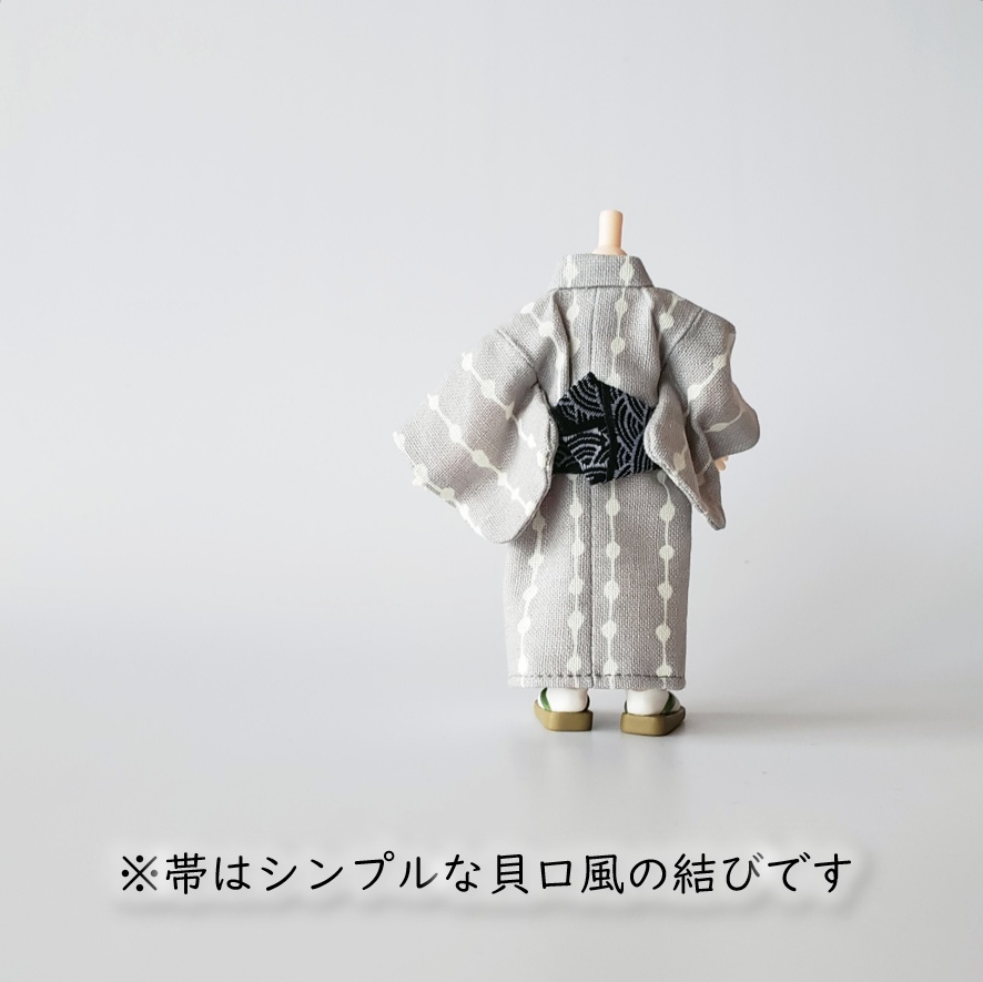 ねんどーる着用可💗変わり縦縞の浴衣と伝統文様の帯シリーズ👘