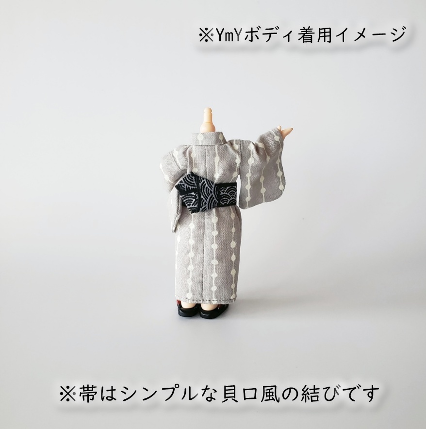 オビツ11・YmY・高身長ねんど-る着用可💗変わり縞と伝統文様が可愛い💕涼風浴衣👘