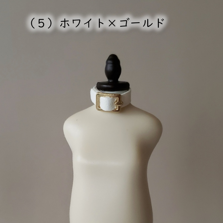 ねんどろいど・オビツ着用可💎メタル調レザーチョーカー