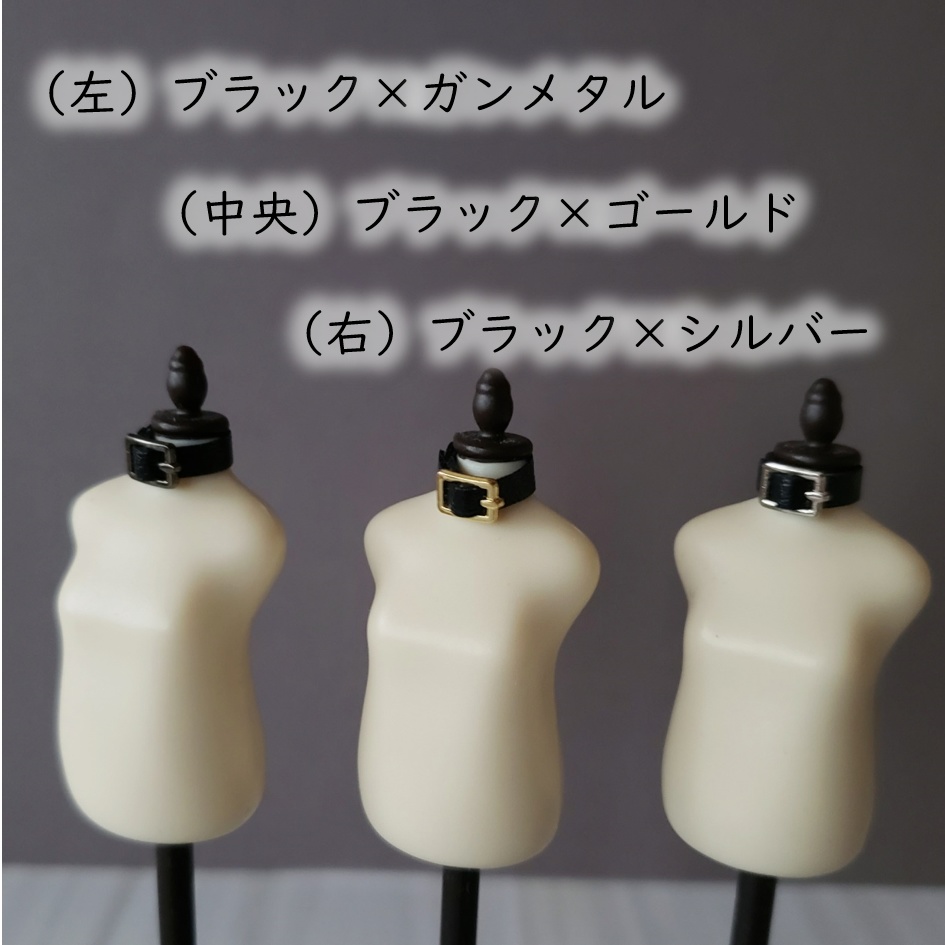 ねんどろいど・オビツ着用可💎メタル調レザーチョーカー