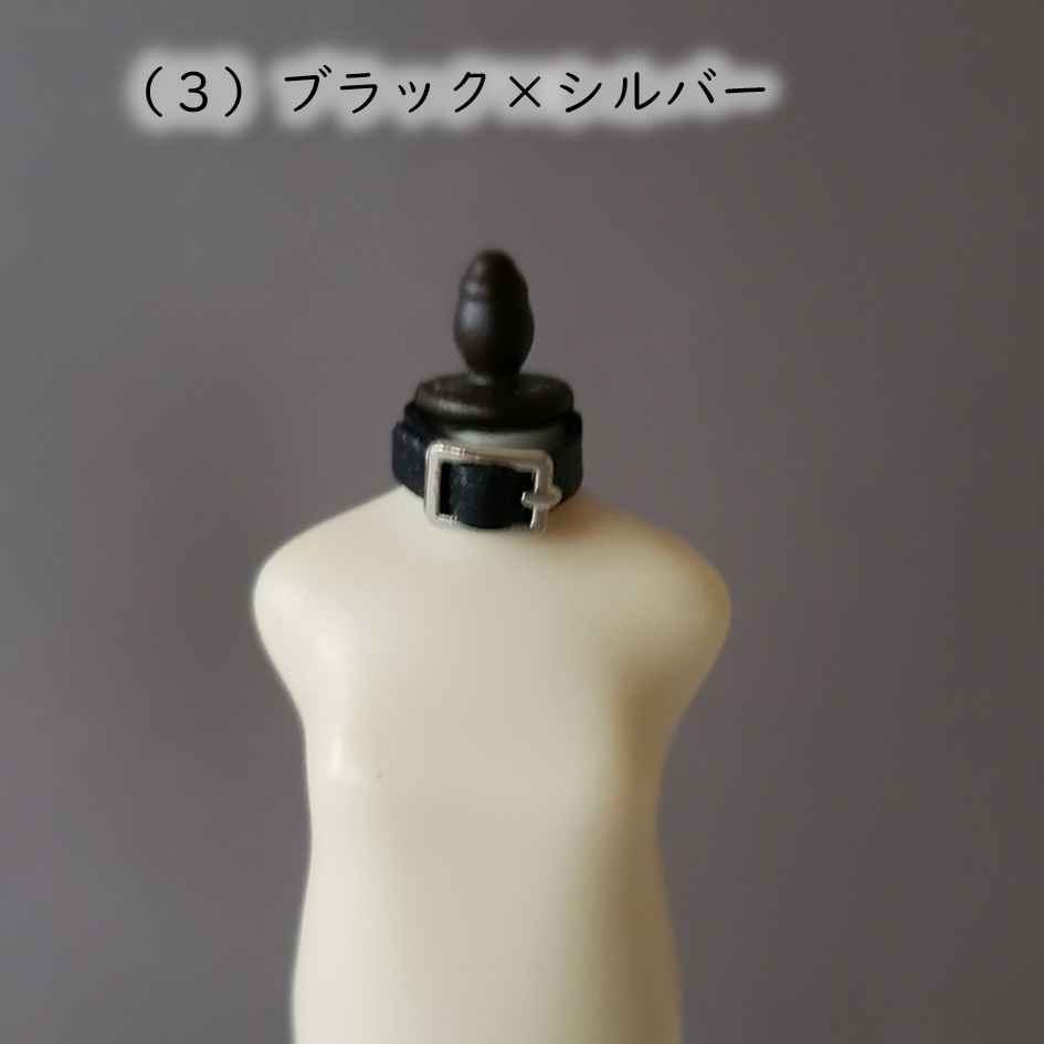 ねんどろいど・オビツ着用可💎メタル調レザーチョーカー