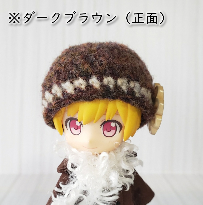 ねんどろいど着用可🌼ウッドボタンが可愛いまんまる帽👒